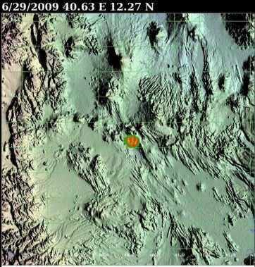 Heat sensitive image from NASA's Terra and Acqua satellite 29th June 2009