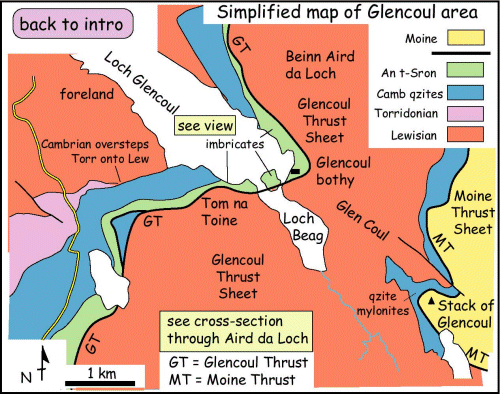 Simplified map of Glencoul area