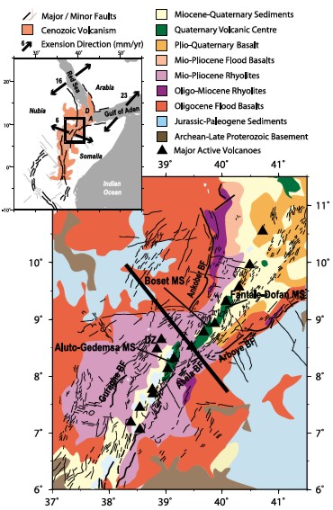 Geological map of the northern main Ethiopian rift