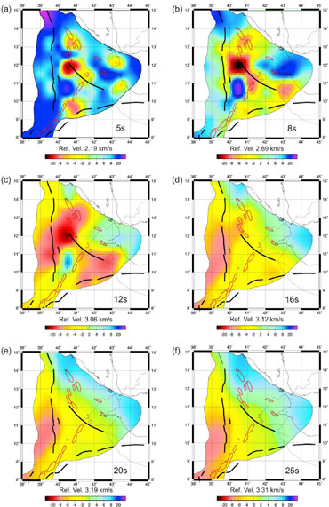 Velocity maps of the Afar region