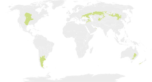 Map of temperate grassland, savanna and shrubland biome