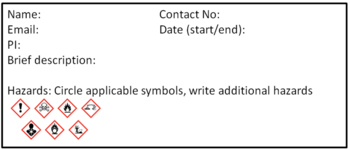 Label for overnight experiments