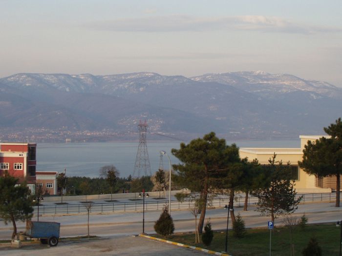 Mountain range and building
