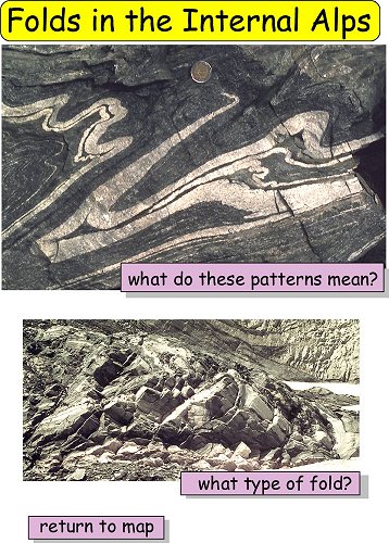 Folds in the internal Alps