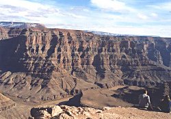 Horizontal rocks in the Grand Canyon.