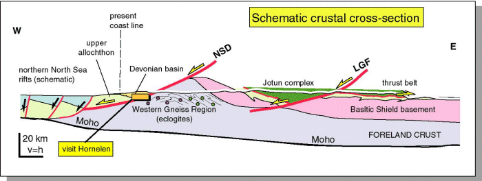 Schematic crustal cross section