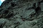 Asymmetric boudinage developed in the footwall to the Entrelor Shear Zone.