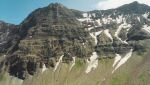 Looking onto a cliff section of folded turbidites.