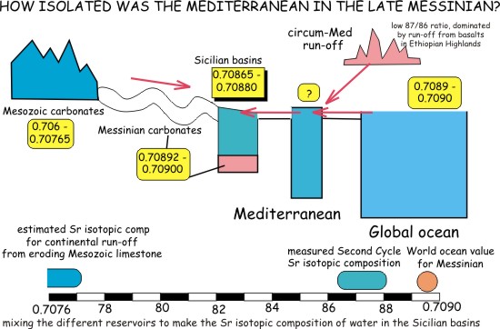 Strontium isotopes in the Mediterranean Messinian.