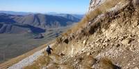 Mountain and climber